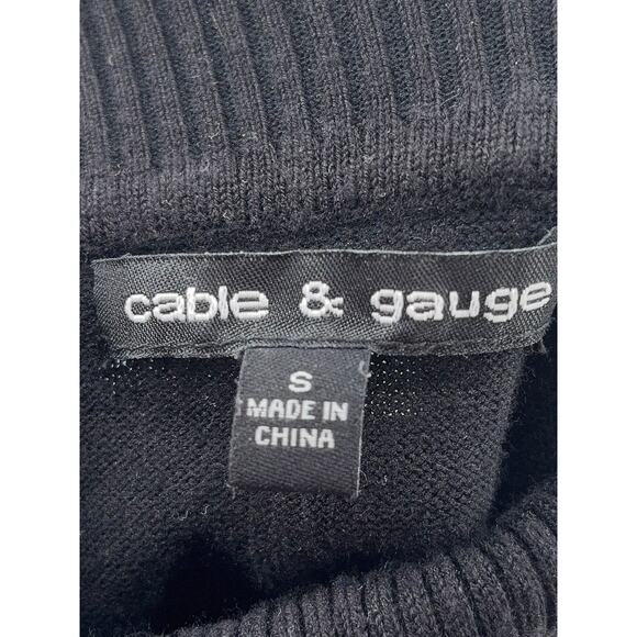 B2 Cable & Gauge Sleeveless Turtleneck Sweater Womens Small Black Knit Layering - Picture 5 of 6